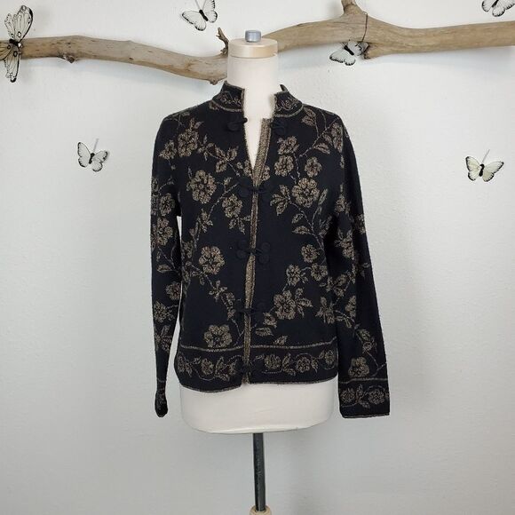 Talbots 100% wool mandarin collar cardigan - Picture 1 of 7